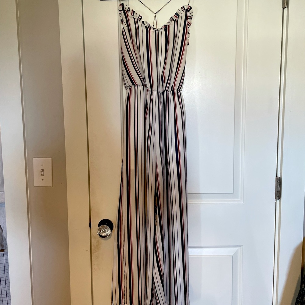 Red, White, and Blue Pinstriped Jumpsuit